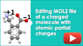 Editing MOL2 file of a charged molecule with atomic partial charges