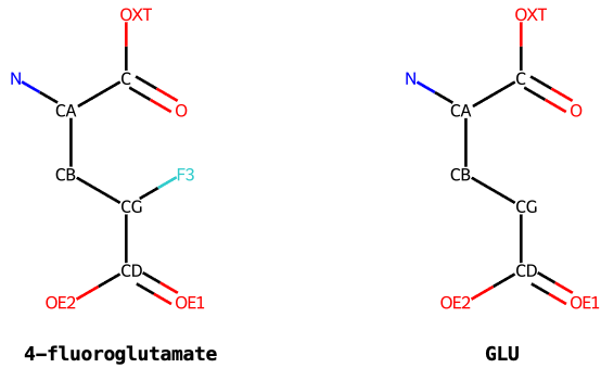 fluoroglutamate using GLU as an antecedent